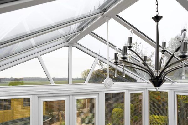 Gable Front, White, Glass Roof